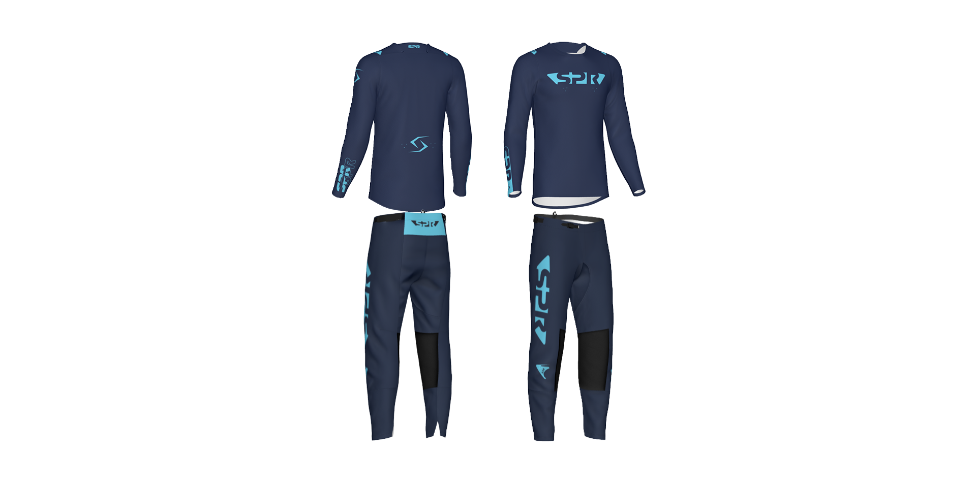 Custom 26.1 SPR "Future" Collection Navy/Aqua Gearset