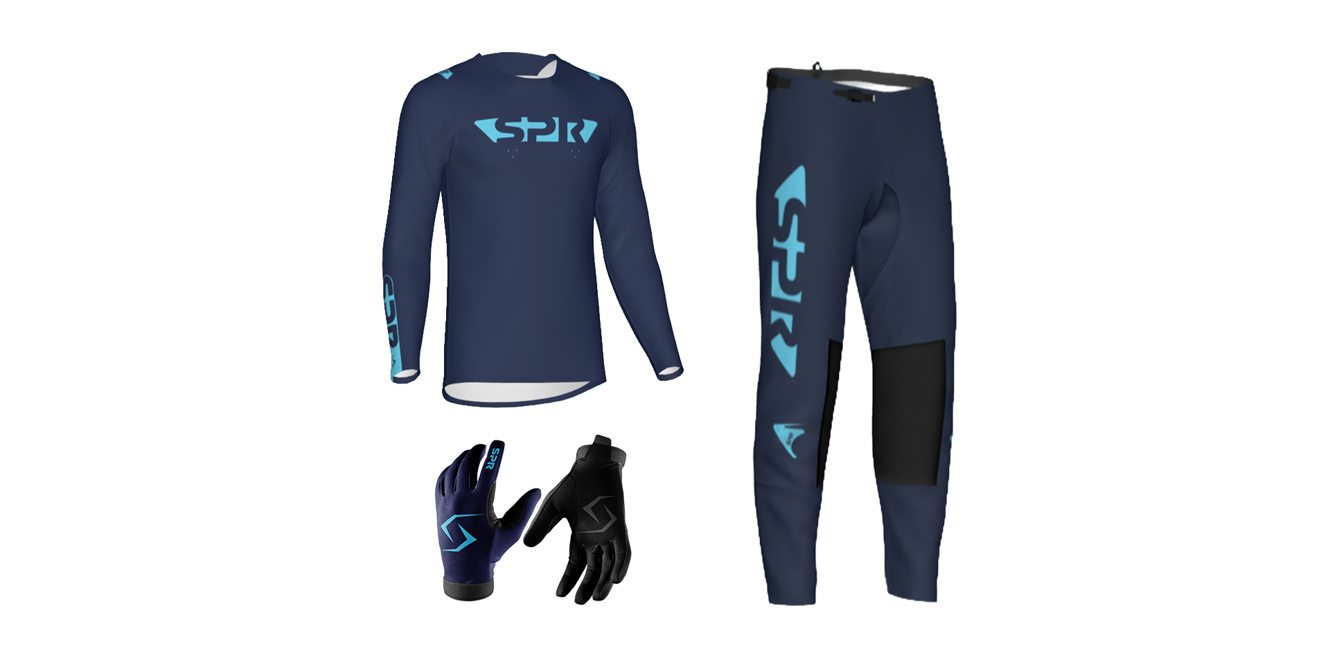 Custom 26.1 SPR "Future" Collection Navy/Aqua Gearset